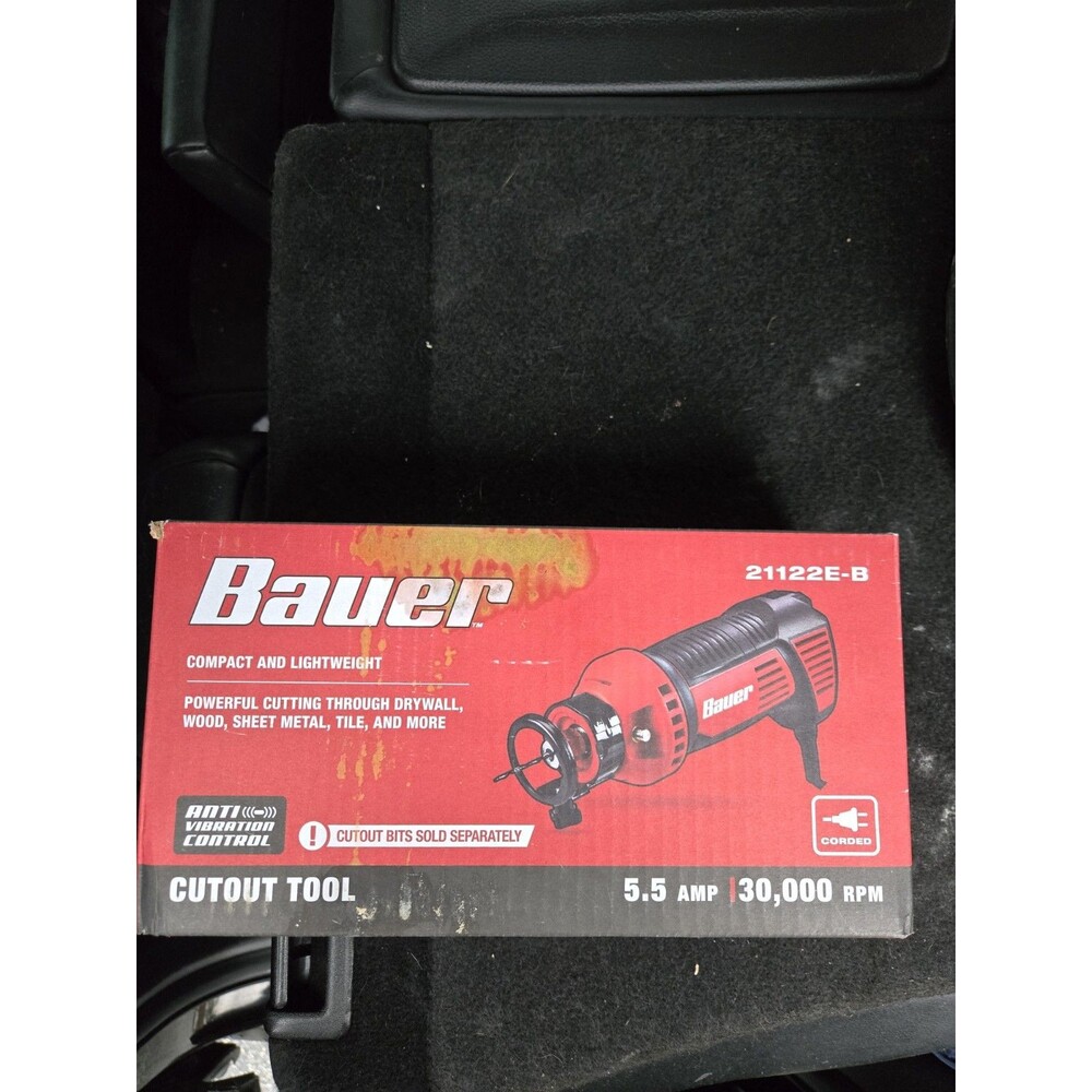 Bauer Tools Cutout Tool 21122E-B Corded Electric 5.5 Amp 30000 RPM Compact New